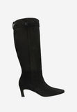 Wojas Black Velour Leather Knee High Boots | 7114661