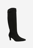 Wojas Black Velour Leather Knee High Boots | 7114661