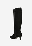 Wojas Black Velour Leather Knee High Boots | 7114661
