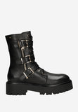 Wojas Black Leather Ankle Boots with Belts | 6415351