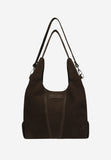 Wojas Chocolate Brown Velour Leather Tote Bag | 8044672