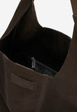 Wojas Chocolate Brown Velour Leather Tote Bag | 8044672