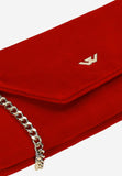 Wojas Red Velour Leather Crossbody Bag | 8046665