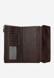 Wojas Dark Brown Large Leather Snap Wallet | 9112452