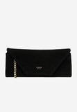 Wojas Black Velour Leather Crossbody Bag | 8046661