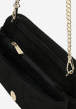 Wojas Black Velour Leather Crossbody Bag | 8046661
