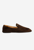 Wojas Brown Velour Leather Loafers with Logo | 4637362