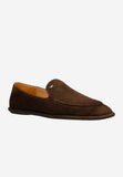 Wojas Brown Velour Leather Loafers with Logo | 4637362