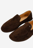 Wojas Brown Velour Leather Loafers with Logo | 4637362