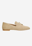 Wojas Beige Velour Leather Flats with Fringes | 4501264