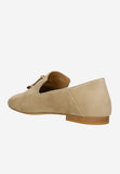 Wojas Beige Velour Leather Flats with Fringes | 4501264