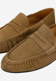 Wojas Light Brown Velour Leather Loafers | 4638063