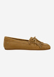 Wojas Light Brown Velour Leather Loafers with Fringes | 4638263