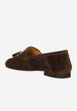 Wojas Brown Velour Leather Loafers with Fringes | 4637762