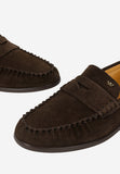 Wojas Brown Velour Leather Loafers | 4637962
