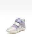 Bartek Girls' White and Purple Prophylactic Leather Ankle Sneakers | 11703-033