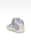 Bartek Girls' White and Purple Prophylactic Leather Ankle Sneakers | 11703-033