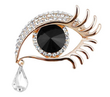 Black Eye Drop Brooch with Zirconias - Broszka | RIO-04-BLA