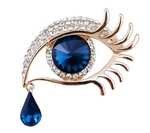 Blue Eye Drop Brooch with Zirconias - Broszka | RIO-04-BLU