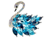 Blue Elegant Swan Brooch - Broszka | BR00708-P