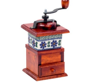 Polish Manual Hand Crank Wooden Grinder with Drawer - Klepsydra | 401