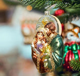 Holy Family Christmas Glass Ornament | SKW-03