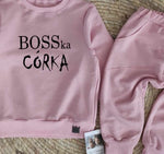 Girls' Pink Sweatshirt and Pants Set - BOSSka Córka | SM-02