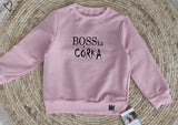 Girls' Pink Sweatshirt and Pants Set - BOSSka Córka | SM-02