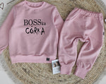 Girls' Pink Sweatshirt and Pants Set - BOSSka Córka | SM-02