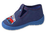 Befado Dark Blue Daycare Slippers / Sneakers with Fire Truck Pattern HONEY| 540P001