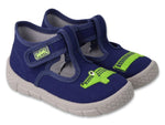 Befado Dark Blue Daycare Slippers / Sneakers with Crocodile Pattern HONEY | 631P021