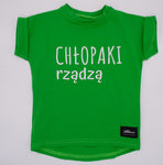 Boys' Green Graphic T-shirt - Chłopaki Rządzą | FUN-03
