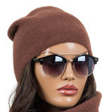 Women's Chocolate Alpaca Beanie | HAL-134-CBR