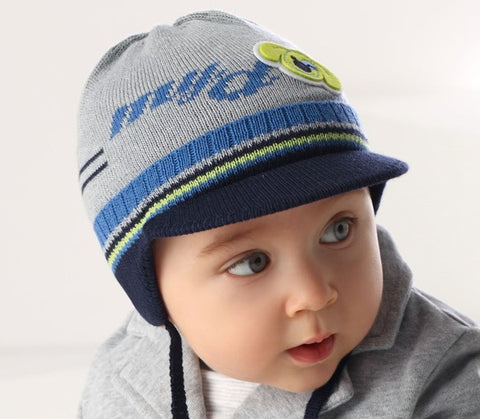 Gray Beanie with Visor, 1-3 Years  | 36/038-G