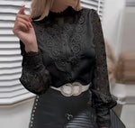 Elegant Black Lace Shirt | BL-2325