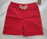 Women's Shorts with Golden Decorative Chain | HAL-16