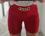 Women's Shorts with Golden Decorative Chain | HAL-16