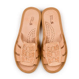 Women's Open Toe 100% Natural Leather Slippers | K-1155