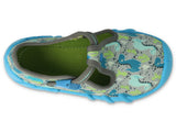 Befado Gray & Blue Daycare Slippers / Sneakers whit Dino Pattern SPEEDY | 110P465