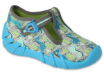 Befado Gray & Blue Daycare Slippers / Sneakers whit Dino Pattern SPEEDY | 110P465