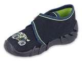 Befado Dark Blue Daycare Slippers / Sneakers with Car Pattern SPEEDY | 523P018