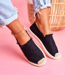 Women's Black CC Espadrilles Slip-On Flats | 1936-1