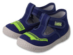 Befado Dark Blue Daycare Slippers / Sneakers with Crocodile Pattern HONEY | 631P021