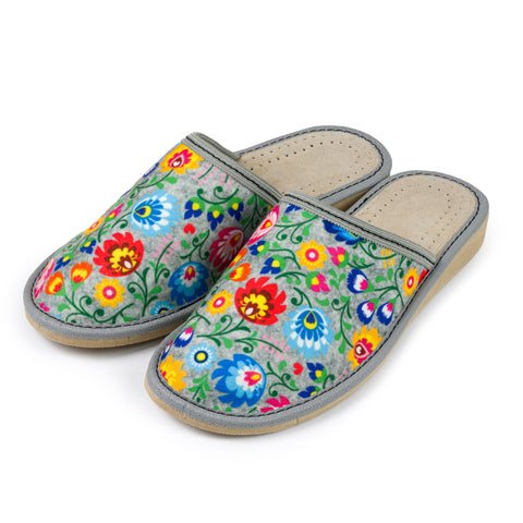 Women's Slippers with Łowicz Pattern | K-1548C