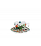 White Porcelain Cup with Saucer and Rooster Pattern - KOGUTY 250 ml | 4245