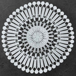 White Round Embroidered Serviette | B15H-128