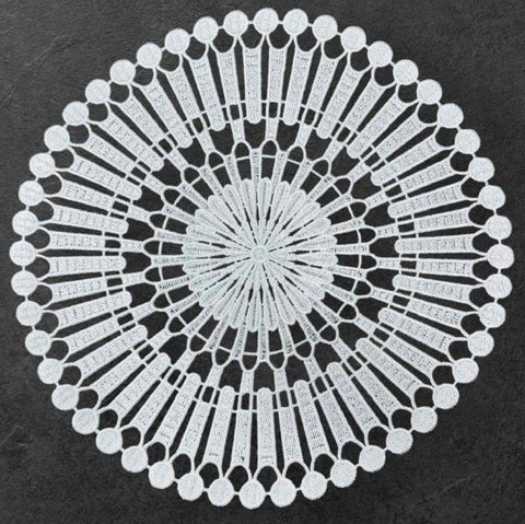 White Round Embroidered Serviette | B15H-128
