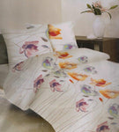 100% Cotton White Duvet Set with Multicolor Flowers +/ - QUEEN SIZE | FAR-123