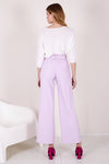 Italian-style Elegant High Waist Wide Leg Lilac Pants | YU-04