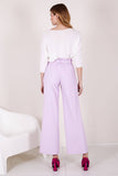 Italian-style Elegant High Waist Wide Leg Lilac Pants | YU-04